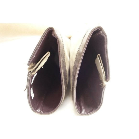 Manas Lea Foscati Brown Leather Zip Up Buckle Block Heel Boots Women's 37 / 7 - Picture 8 of 11